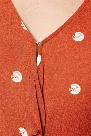 Vestido evasé Renard - Rojo teja