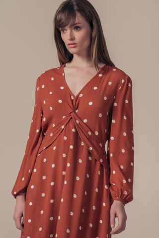 Vestido evasé Renard - Rojo teja