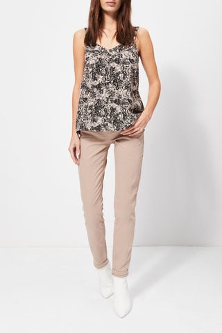 Top de flores - Crema y negro