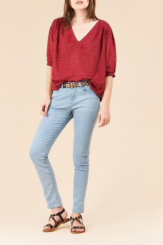 Blusa de plumeti - Burdeos