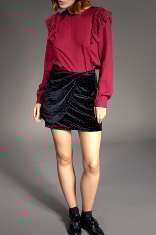 Minifalda de terciopelo Joalia - Negro