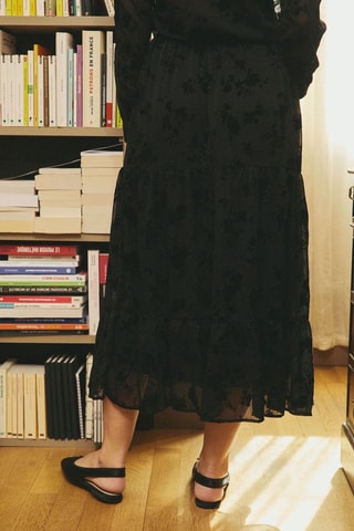 Falda midi Janne - Negro