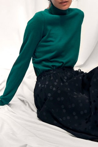 Falda midi plisada - Negro