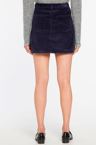 Minifalda de pana de talle alto - Azul marino