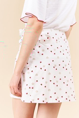 Falda cruzada - Blanco y rojo