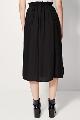 Falda midi de talle alto Josefina - Negro