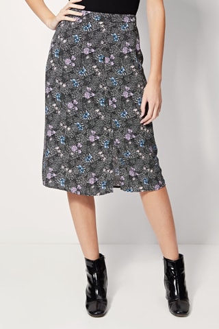 Falda midi de talle alto Jinette - Gris