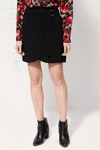 Falda recta de talle alto Jacarilla - Negro