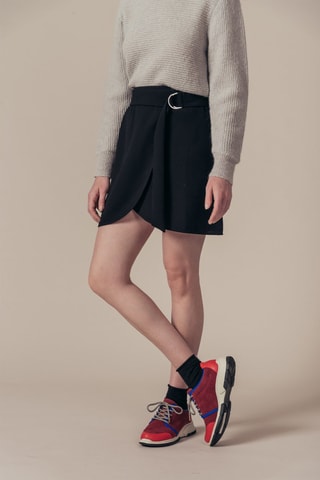 Falda recta de talle alto Jacarilla - Negro