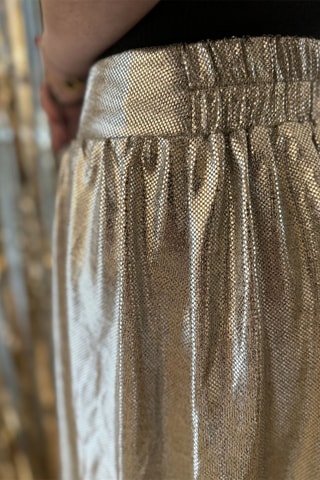 Pantalón wide leg de tiro alto Philise - Plateado