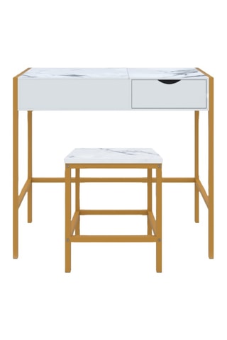 Tocador y taburete Glam - 83 x 113 x 39,5 cm/35 x 40,5 x 35 cm