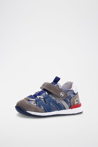 Sandalias de piel bovina - Topo y azul marino