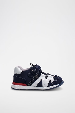 Sandalias de piel bovina - Azul marino y blanco