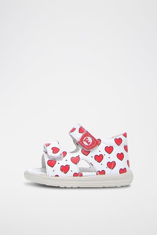 Sandalias de piel Takla - Blanco y rojo