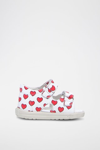 Sandalias de piel Takla - Blanco y rojo