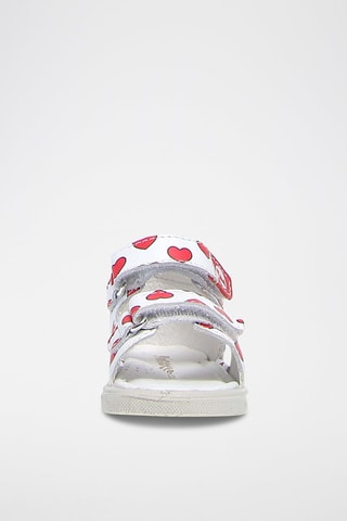 Sandalias de piel Takla - Blanco y rojo