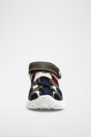 Sandalias de piel Boses - Azul noche y beige