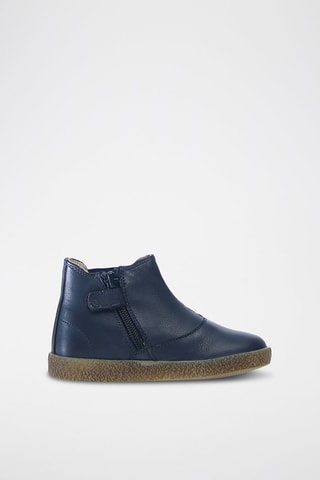 Botines de piel napa Calvin - Azul noche