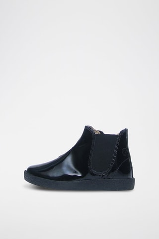 Botines de piel de charol Calvin - Negro