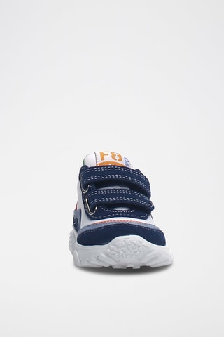 Zapatillas de piel - Blanco y azul 