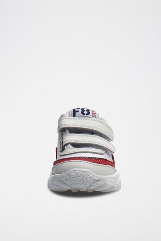 Zapatillas de piel bovina - Blanco y rojo