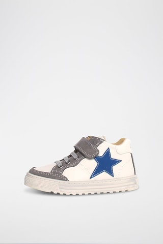 Zapatillas de piel Penshaw - Blanco y gris