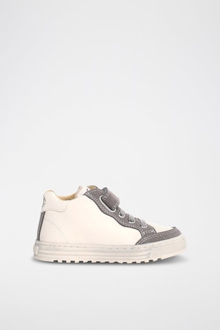Zapatillas de piel Penshaw - Blanco y gris