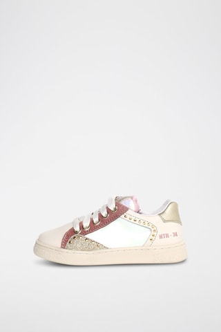 Zapatillas de piel Quar - Blanco y rosa viejo