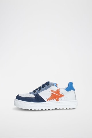 Zapatillas de piel Hess - Blanco y azul marino