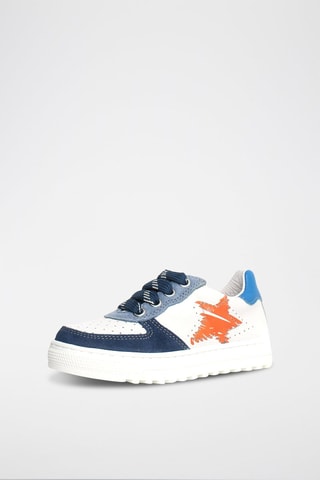 Zapatillas de piel Hess - Blanco y azul marino