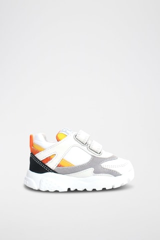 Zapatillas de piel - Blanco y gris