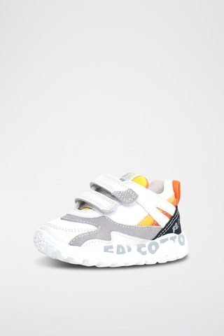 Zapatillas de piel - Blanco y gris