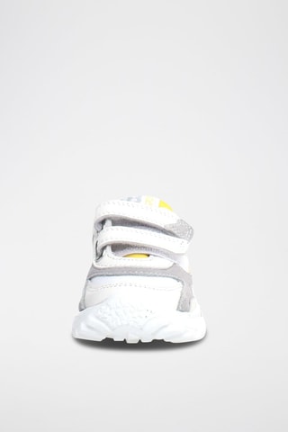 Zapatillas de piel - Blanco y gris