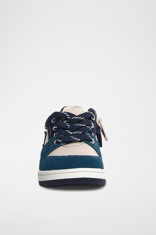 Zapatillas de piel - Azul y crudo