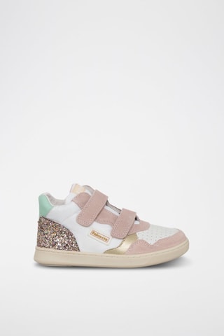 Zapatillas de piel Klip - Rosa empolvado y blanco