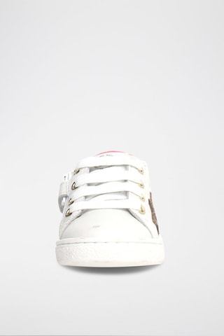 Zapatillas de piel bovina Pinn - Blanco y rosa