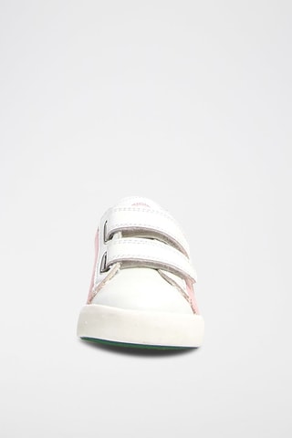 Zapatillas de piel - Blanco y rosa claro