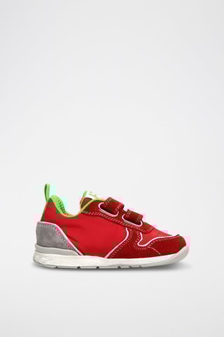 Zapatillas de piel - Rojo y blanco