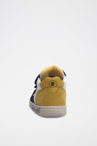 Zapatillas de piel - Azul noche y blanco