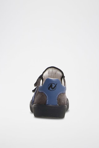 Zapatillas de piel - Negro y azul