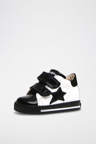 Zapatillas de piel - Crudo y negro