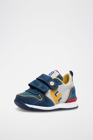 Zapatillas de nobuk - Azul petróleo y gris