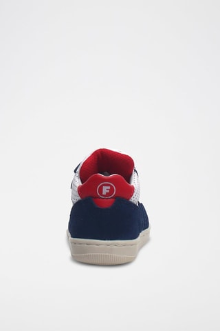 Zapatillas de piel - Azul marino y blanco