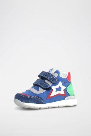 Sapatilhas em couro New Ferdi - Azul e cinzento