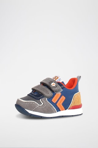 Zapatillas de piel Hack - Gris oscuro y azul marino