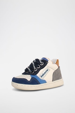 Zapatillas de piel Klip - Blanco y azul marino