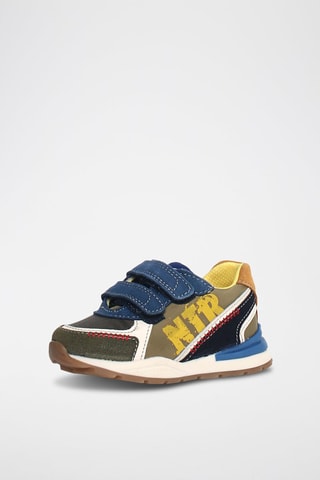 Zapatillas de piel Bley - Azul y caqui