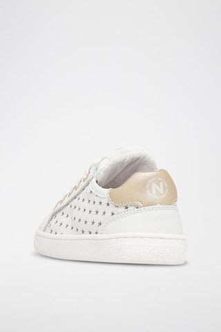 Zapatillas de piel Saevel - Blanco y dorado