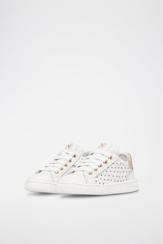 Zapatillas de piel Saevel - Blanco y dorado