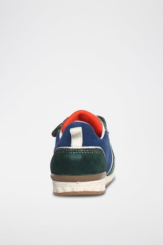 Zapatillas de piel - Azul marino y verde oscuro